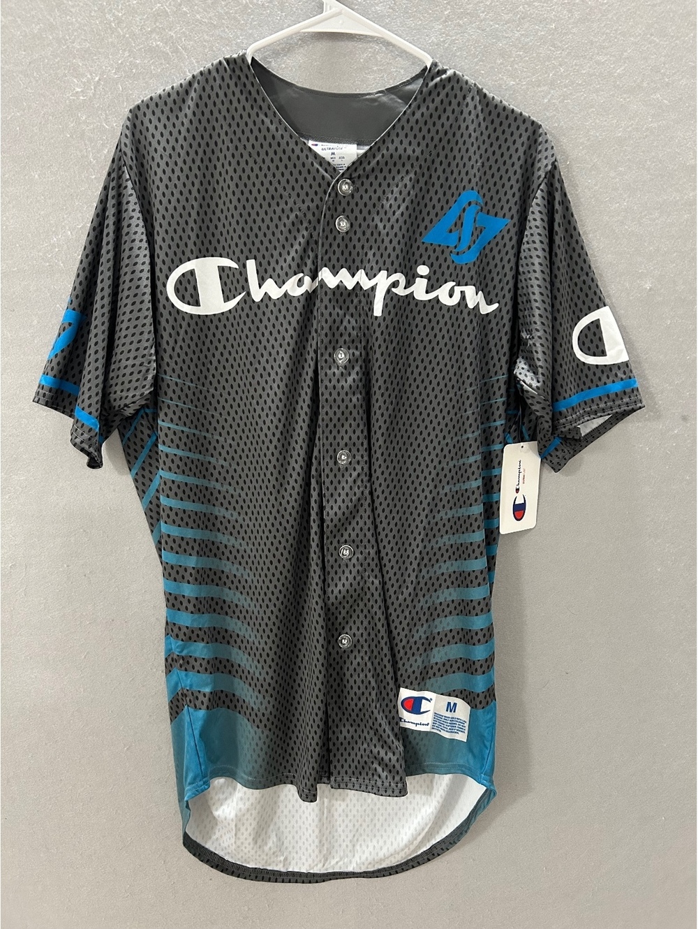 Champion Counter Logic Fuse Jersey Gray Blue Size M NWT